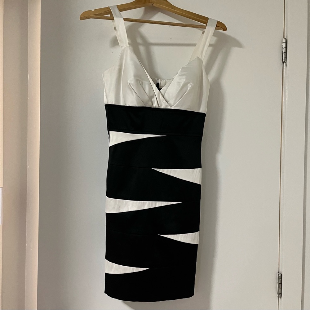 Le Chateau Black and White Mini Dress